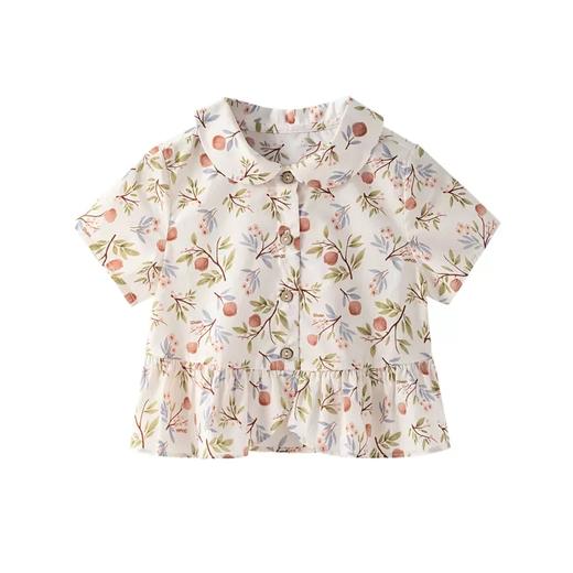 英氏女童衬衫夏装纯棉童装2023新款女宝可爱碎花上衣YRCCJ2P372A 商品图5