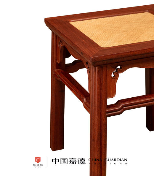 红桥红  家具严选  缅甸花梨（大果紫檀）【38瓜棱腿 方凳 藤面】 商品图3