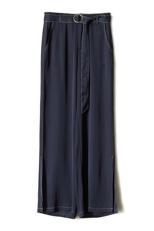 SUMMER & SAGE 缝线饰束腰天丝长裤 7334 商品图3