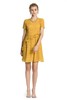 YI ZHUO一琢 黄色木耳边饰收腰连衣裙 2663 商品缩略图0