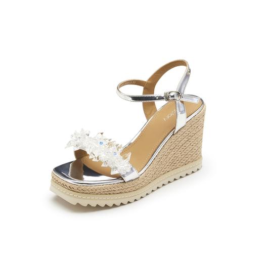 westory2023年夏季新款粗坡跟小众设计防水台水钻饰扣超轻时尚凉鞋61601 商品图0