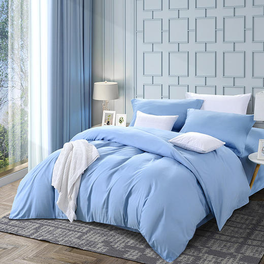 富安娜 静谧·蓝 磨毛四件套203*229 商品图3
