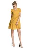 YI ZHUO一琢 黄色木耳边饰收腰连衣裙 2663 商品缩略图1