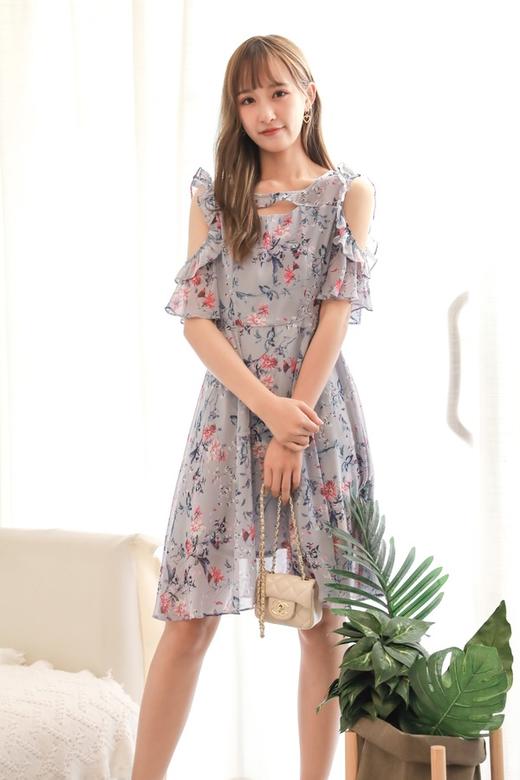 UE 典雅印花挖肩连衣裙 2695 商品图0