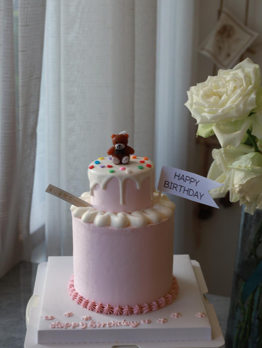 迷你双层粉色系小熊（图为4+2寸）（适合3-4人） 商品图1