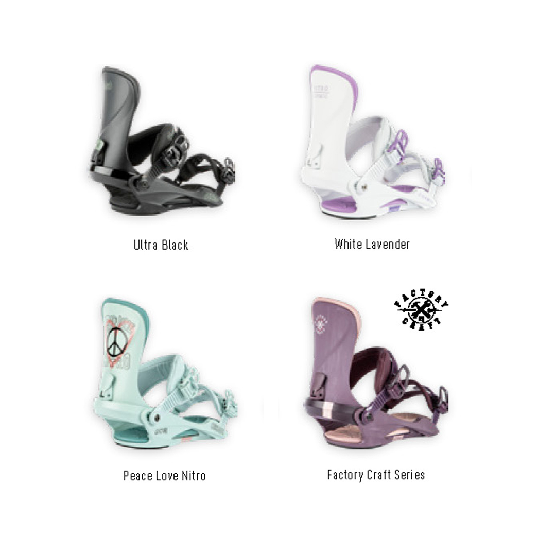 Nitro 23-24 【COSMIC】 女款固定器 Ultra Black  White Lavender  Peace Love Nitro  Factory Craft Series