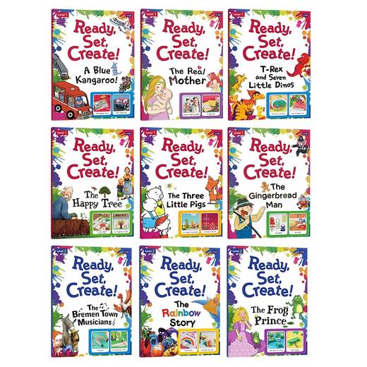 原版进口Ready Set Create英文艺术类手工课程幼儿少儿英语音乐剧教材趣学趣味书本练习册挂图互动光盘手工 商品图0