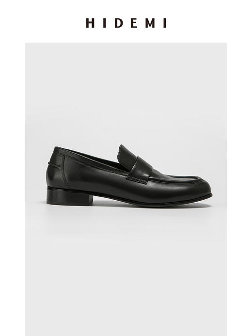 HIDEMI 极简经典复古头层牛皮乐福鞋平底鞋 商品图2