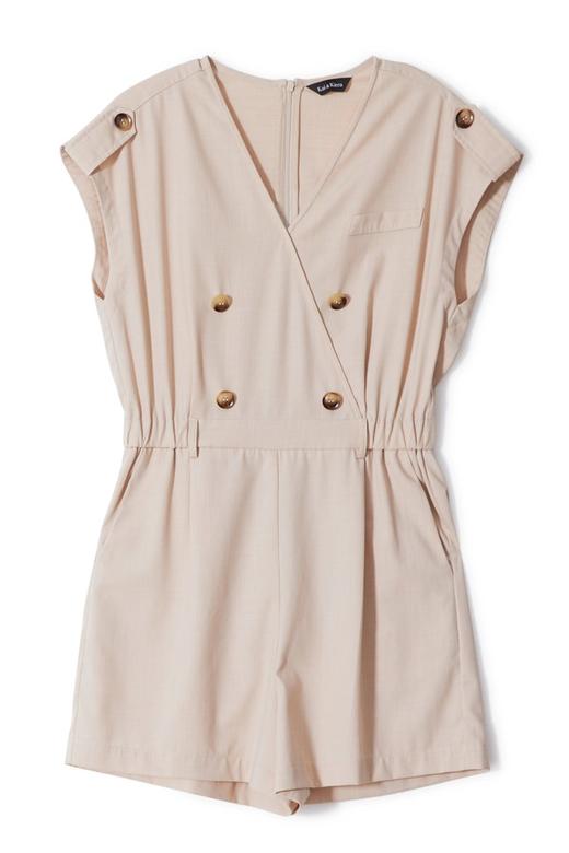 Kai & Kiera 复古双排扣V领连体裤 9093 商品图4