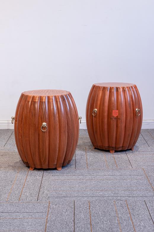 红桥红  家具严选  缅甸花梨（大果紫檀）  【43有提环瓜棱式 坐墩】 商品图0