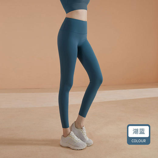 2023莱卡裸感瑜伽裤女紧身高腰无尴尬线弹力蜜桃臀跑步运动健身服 商品图10