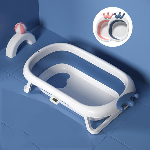 【折叠设计 智能感温 防滑处理 妈妈更省心】婴儿洗澡盆宝宝折叠浴盆新生幼儿童可坐躺家用大号沐浴盆儿童用品 商品图6