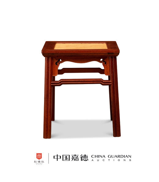 红桥红  家具严选  缅甸花梨（大果紫檀）【38瓜棱腿 方凳 藤面】 商品图1