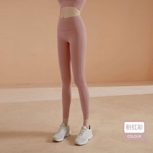 2023莱卡裸感瑜伽裤女紧身高腰无尴尬线弹力蜜桃臀跑步运动健身服 商品图7