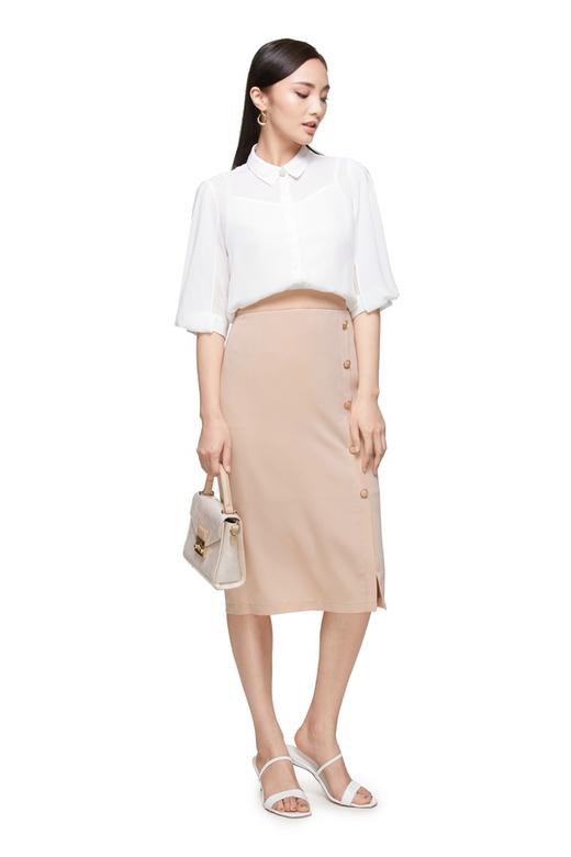 LNNNS 纽扣装饰直筒半身裙 9096 商品图1