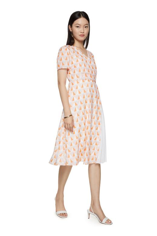 SUMMER & SAGE 几何印花百褶拼接连衣裙 7388 商品图4