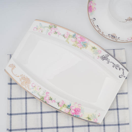 【清仓特惠3折，仅1套，无货退款】雷澳娜REONE 凯丽威廉10人用50头中式骨瓷碗碟餐具套装 商品图6