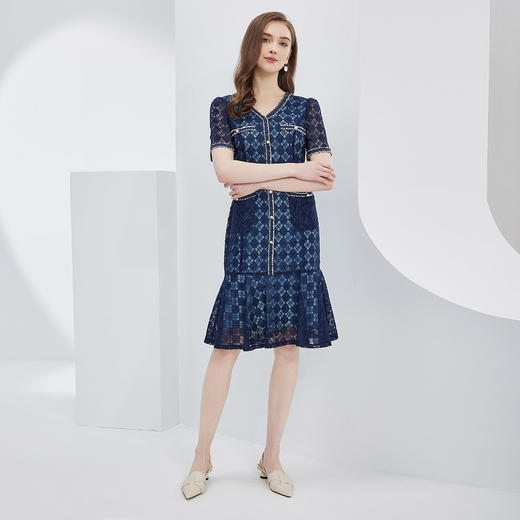 NF8D7斯尔丽瑟俪2023春夏新款小香风鱼尾裙设计优雅高贵连衣裙 商品图3