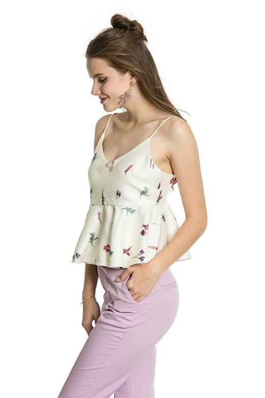 DONG DE XI 印花吊带荷叶摆上衣 2792 商品图2