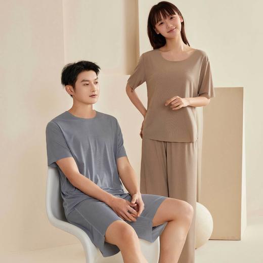 【休闲时尚❗️网红宽松情侣睡衣两件套】透气凉爽，懒人套装，穿着舒适，清新透气，凉凉套装懒人，冰丝质地，外穿家居服都可以，冰爽夏季休闲 商品图1