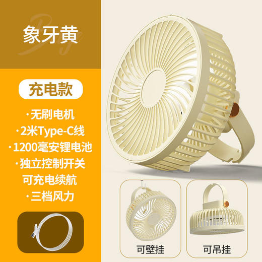 风扇宿舍小风扇学生上铺夏天下铺寝室吊扇小型静音充电床上风扇 商品图4