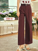 OLrain欧芮儿法式红色休闲裤女夏季2023年新款高腰阔腿垂感西装裤 商品缩略图1