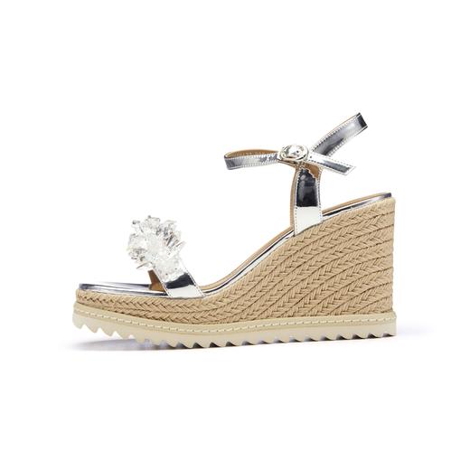 westory2023年夏季新款粗坡跟小众设计防水台水钻饰扣超轻时尚凉鞋61601 商品图1