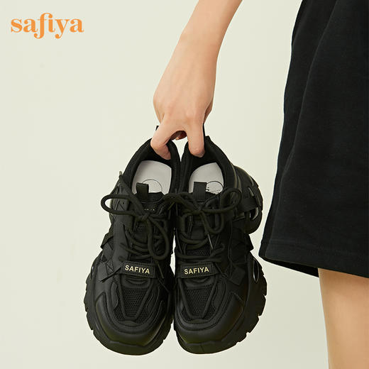 Safiya/索菲娅2023秋季新品炸街网红厚底透气网面小众增高老爹鞋 SF33112442/ SF31112442 商品图4