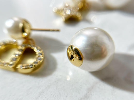 DIOR迪奥CD星星珍珠耳钉耳环 商品图3