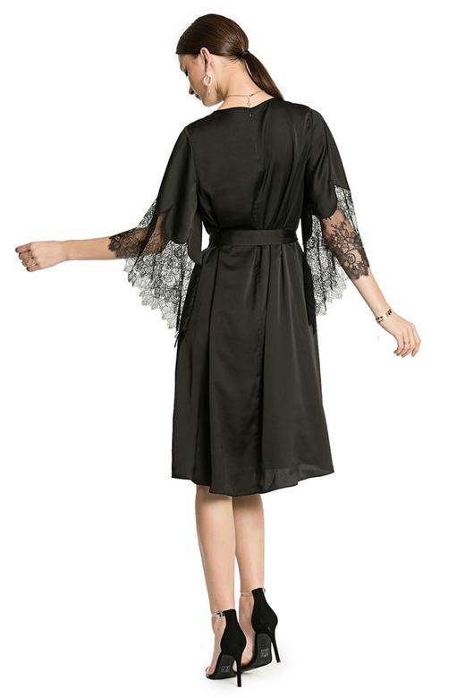 NOIR 蕾丝宽袖束腰连衣裙 2911 商品图2