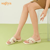 Safiya/索菲娅2023夏季新品简约通勤低跟皮带扣真皮露趾凉拖鞋 SF32110170 商品缩略图4
