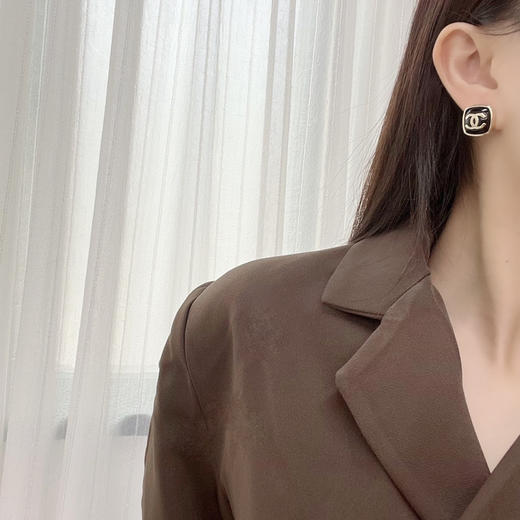 CHANEL香奈儿c1双c方形耳钉耳环 商品图2