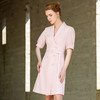 夏季粉色小香风连衣裙女双排扣收腰时尚气质名媛正装一步裙202156Q1 商品缩略图4