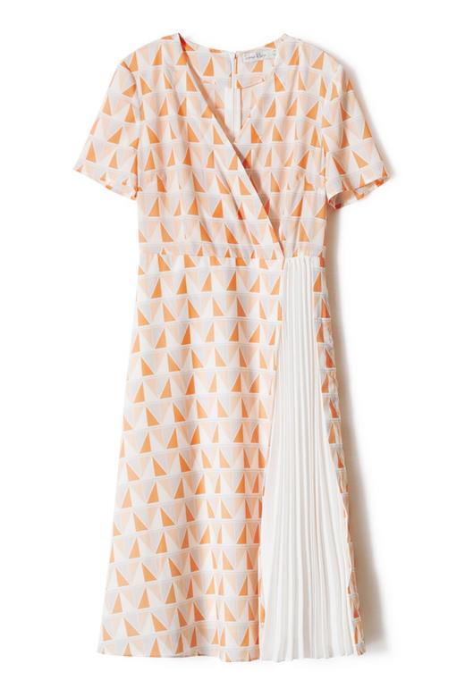 SUMMER & SAGE 几何印花百褶拼接连衣裙 7388 商品图3