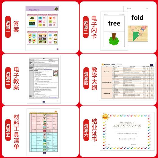 原版进口Ready Set Create英文艺术类手工课程幼儿少儿英语音乐剧教材趣学趣味书本练习册挂图互动光盘手工 商品图1