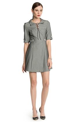 ROSEHOO 灰色收腰衬衫裙 2668