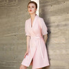 夏季粉色小香风连衣裙女双排扣收腰时尚气质名媛正装一步裙202156Q1 商品缩略图5