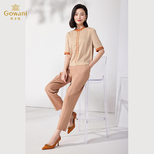 乔万尼真丝短袖女夏新品衬衫桑蚕丝衬衣ET2C252 商品图3