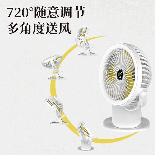 新款USB夹子台灯风扇可立可挂户外灯光家用学习便携可旋转小风扇 商品图3