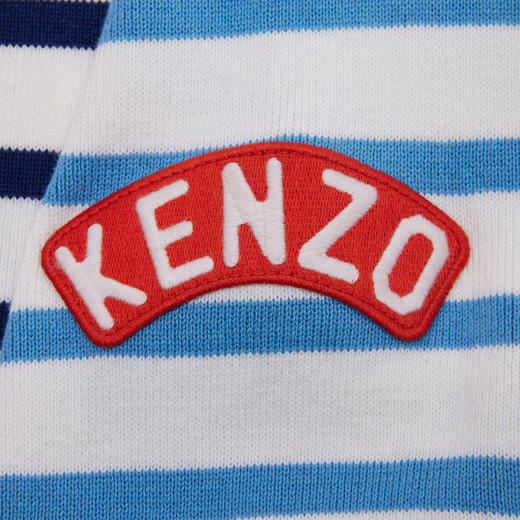 KENZO 高田贤三  男士棉质针织印花字母logo花色卫衣休闲条纹毛衣 FD55PU3703CN 商品图4