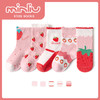【母婴用品】秋季女童袜子中筒袜卡通短袜粉色草莓儿童袜子花边中大童棉袜 商品缩略图0