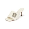 westory女鞋夏季新款细高跟羊皮镶钻饰扣舒适拖鞋61581 商品缩略图1