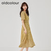 oldcolour2023夏季新款高级感气质V领泡泡袖高腰碎花裙O21101182 商品缩略图3