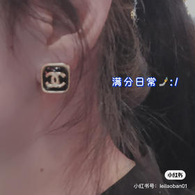 CHANEL香奈儿c1双c方形耳钉耳环