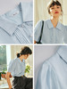 OLrain欧芮儿法式浅蓝色衬衫女春季2023新款宽松气质薄款短袖衬衣 商品缩略图1
