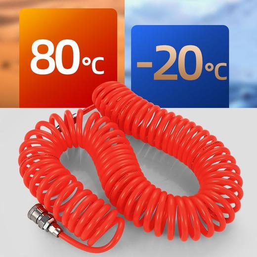 【货号05674】正品PU材料5*8尺寸6米长带接头空压机高压伸缩弹簧气管软管耐高压耐磨损耐曲曲折 商品图4