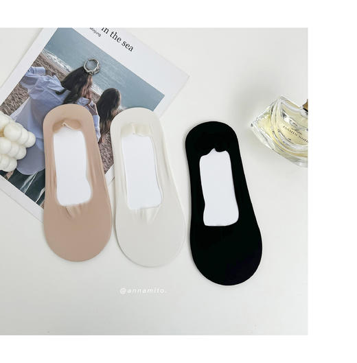 老米优品/ 3双1组，2组包邮❤原色原初 自然自在《 任意剪不脱丝女士纯色船袜》盛夏大爱~ WZ230426C 商品图3