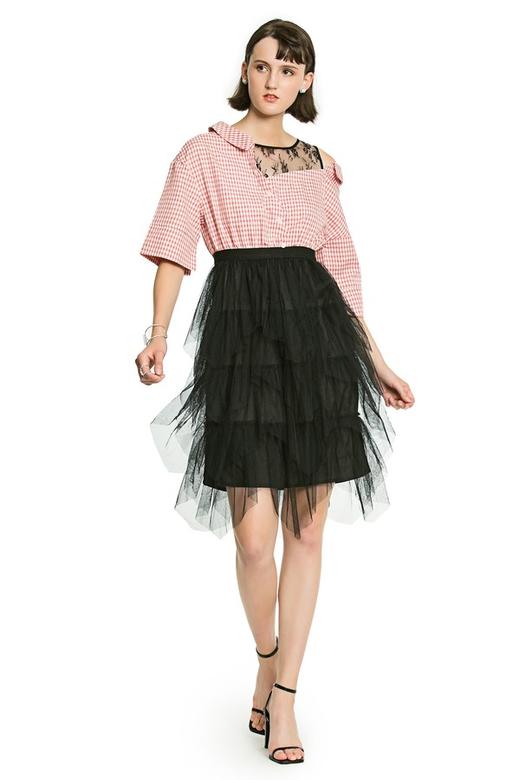 UE 蕾丝格纹拼接连衣裙 2731 商品图1