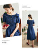 OLrain欧芮儿法式方领牛仔连衣裙女夏季2023新款收腰复古港风裙子 商品缩略图2