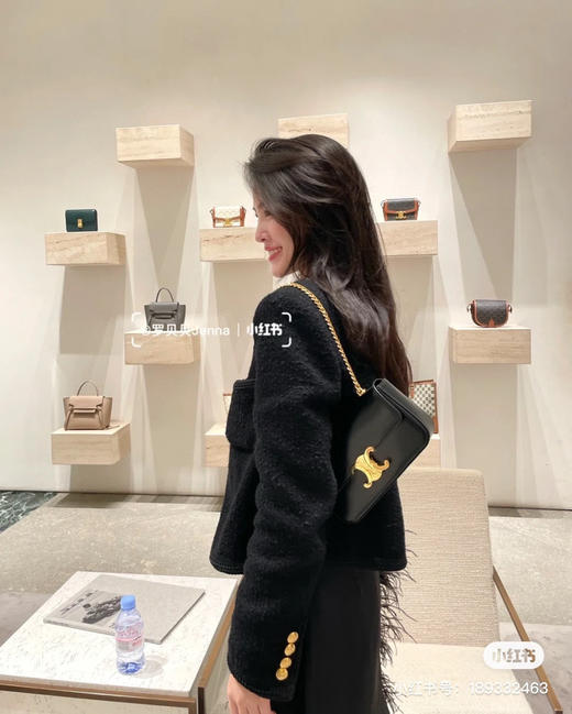 凯旋门链条腋下包黑金 商品图1